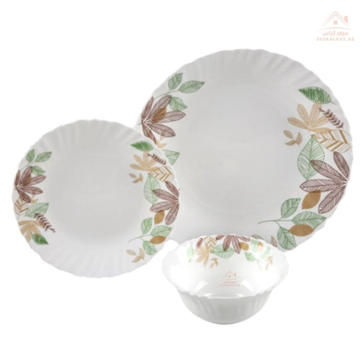 Delcasa Opal Ware Dinner Set - Plates and Bowls 12 Pcs |Durable, stylish, and practical - Souk Al Ras