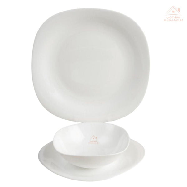 DELCASA Opal Ware Dinner Set - Plates and Bowls 12 Pcs |Durable, stylish, and practical - Souk Al Ras