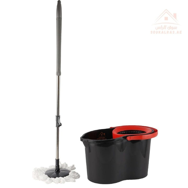 DELCASA Spin Mop & Bucket Set | 360° Rotating Mop | Stainless Steel Pole | Easy Floor Cleaning System - Souk Al Ras