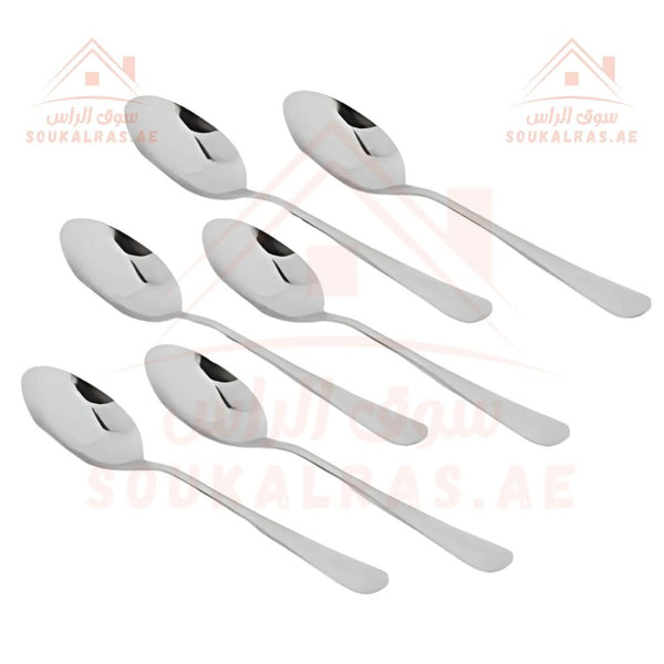 Delcasa Stainless Steel Dinner SPOON Set - 6 Pcs Rust &amp; Stain Resistant | Dishwasher Safe & Durable. - Souk Al Ras