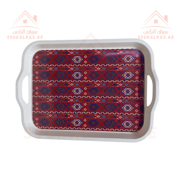 Deluxe Arabic - Patterned Camping Set For Arabic Coffee & Tea - RED - Set 19pcs With a jug to give as a gift - Souk Al RasPremium Camping Dining Set with Traditional Arabic Patterns