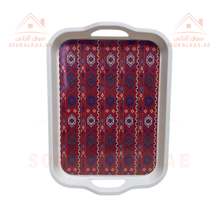 Deluxe Arabic - Patterned Camping Set For Arabic Coffee & Tea - RED - Set 19pcs With a jug to give as a gift - Souk Al RasPremium Camping Dining Set with Traditional Arabic Patterns