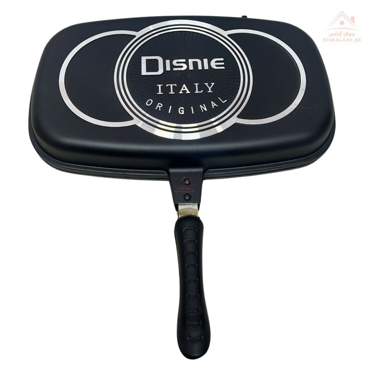 Dessini 42 cm Double Grill Pan | Non - Stick, Flip Pan for Easy Cooking | High - Quality Die - Cast Aluminum - Souk Al Ras