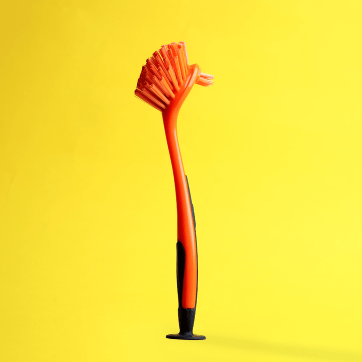 Dish Brush - Best Scratch - Free Cleaning Tool - Orange Kitchen Brush - Souk Al RasAccessories