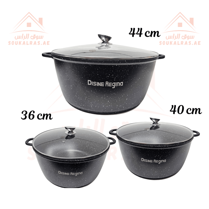 Disine Regina 13 - Piece Granite Cookware Set | Durable Non - Stick with Kitchen Utensils | High Quality &amp; Heat Resistant - Souk Al Ras