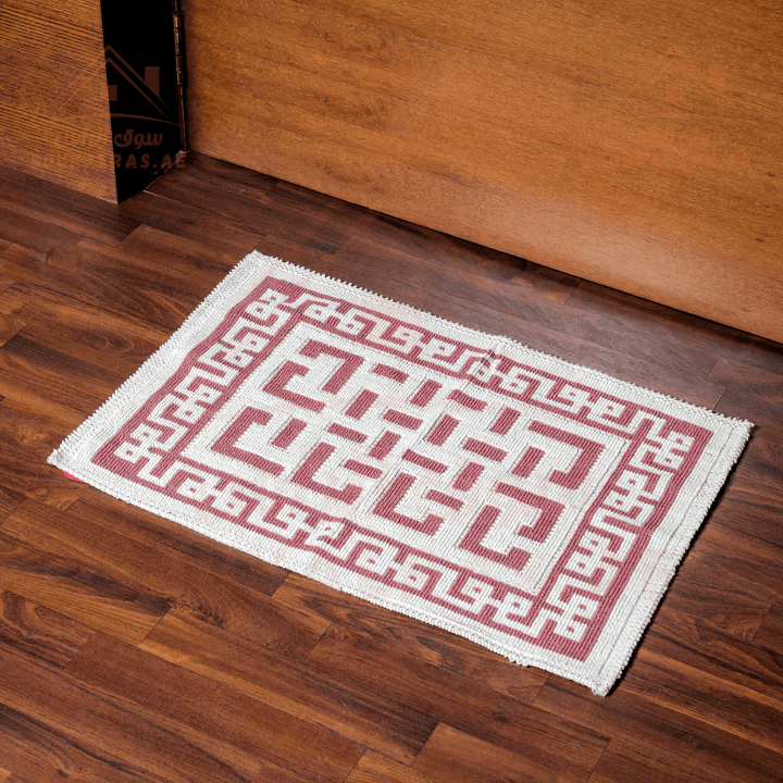 Door Mat | Elegant Maroon and Grey Polyester Mat - Souk Al RasHousehold