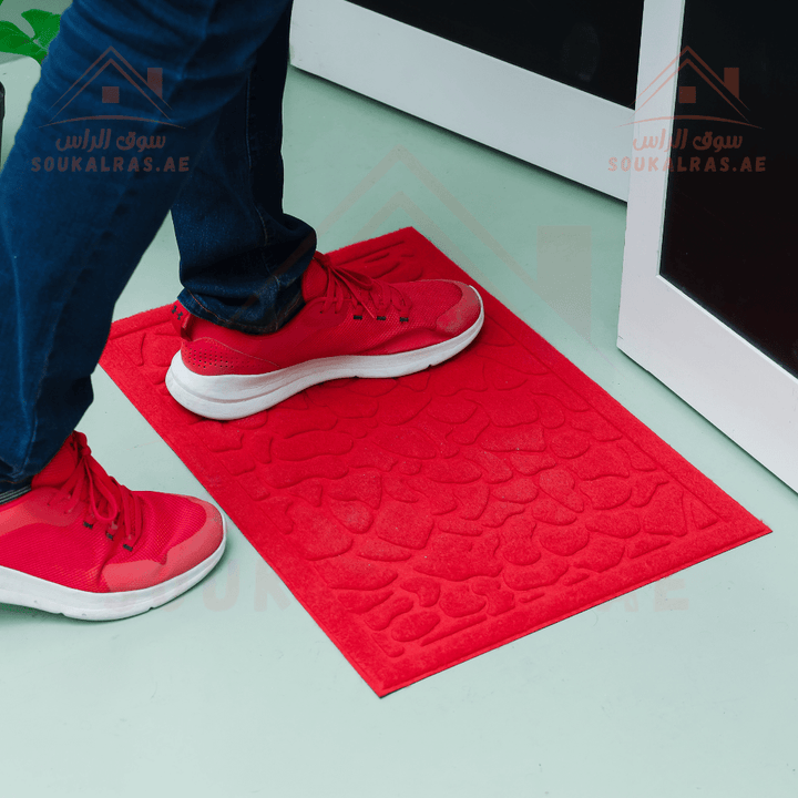 Door Mat with Polyester Surface & Rubber Backing | Non - Slip Base for Indoor & Outdoor Use - Souk Al RasHousehold