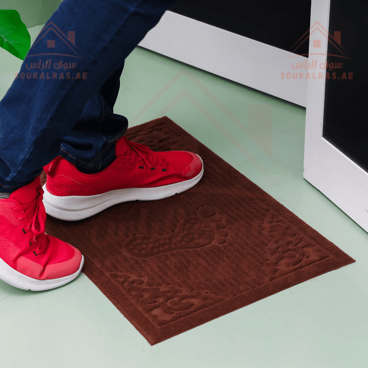 Door Mat with Polyester Surface & Rubber Backing | Non - Slip Base for Indoor & Outdoor Use - Souk Al RasHousehold