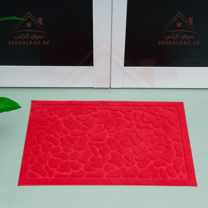 Door Mat with Polyester Surface & Rubber Backing | Non - Slip Base for Indoor & Outdoor Use - Souk Al RasHousehold