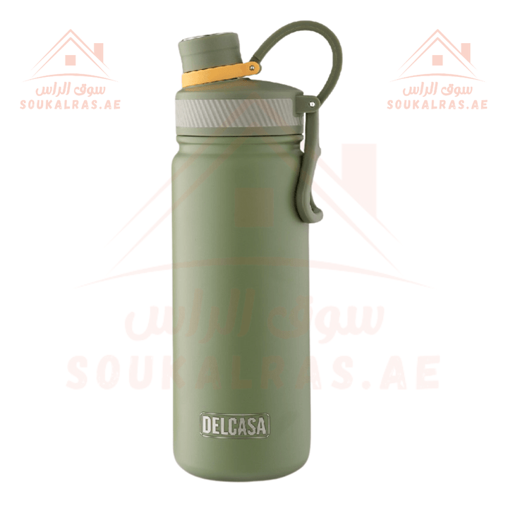 Double Wall Vacuum Sport Bottle - 680ML, Stainless Steel - Souk Al RasWater Bottles