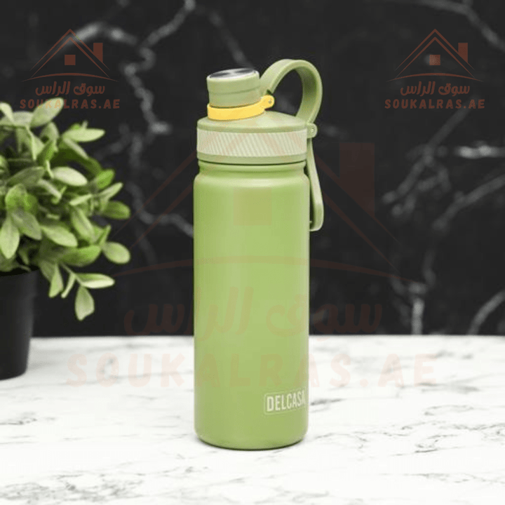 Double Wall Vacuum Sport Bottle - 680ML, Stainless Steel - Souk Al RasWater Bottles