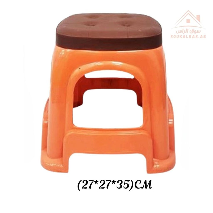 Durable Small Plastic Stool 27x35cm | Multipurpose Seat for Kitchen, Bathroom & Kids - Mix Color - Souk Al Ras