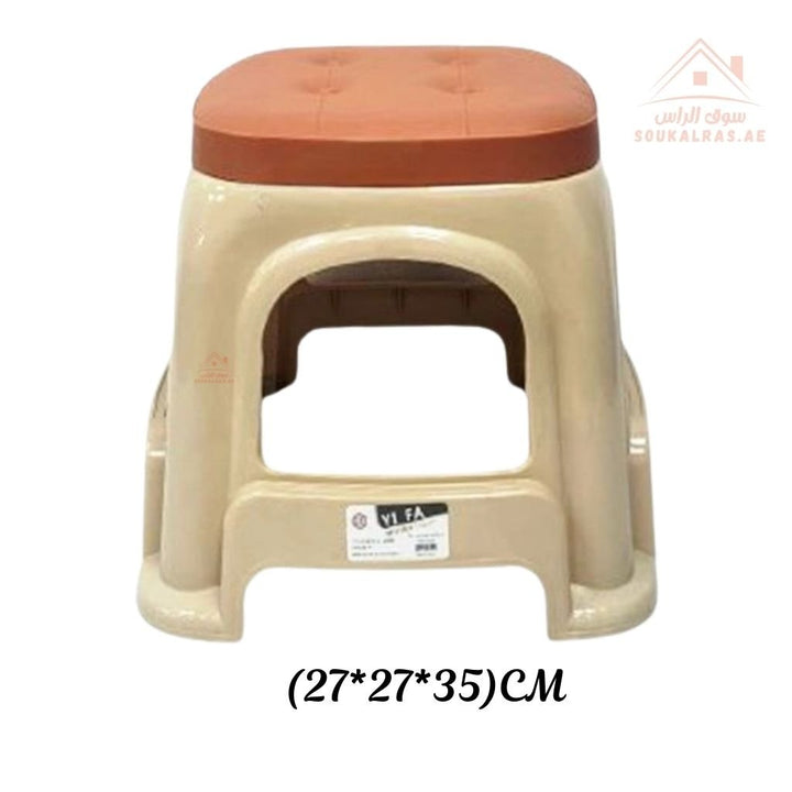 Durable Small Plastic Stool 27x35cm | Multipurpose Seat for Kitchen, Bathroom & Kids - Mix Color - Souk Al Ras