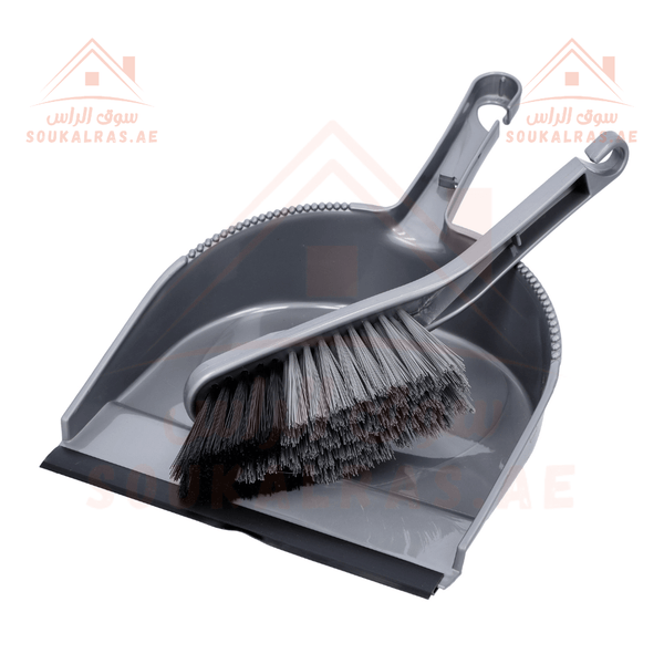 Dust Pan and Brush Set | High Quality Synthetic Stiff Bristles - Souk Al RasHousehold Cleaning Supplies