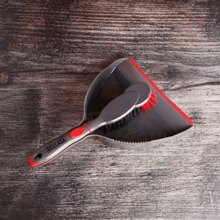Dust Pan & Brush Set - Hand Broom with Synthetic Stiff Bristles - Souk Al RasHousehold Cleaning Supplies