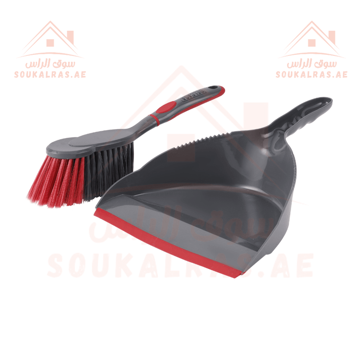 Dust Pan & Brush Set - Hand Broom with Synthetic Stiff Bristles - Souk Al RasHousehold Cleaning Supplies