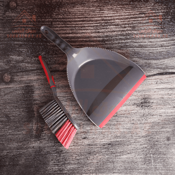 Dust Pan & Brush Set - Hand Broom with Synthetic Stiff Bristles - Souk Al RasHousehold Cleaning Supplies