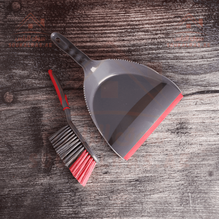 Dust Pan & Brush Set - Hand Broom with Synthetic Stiff Bristles - Souk Al RasHousehold Cleaning Supplies