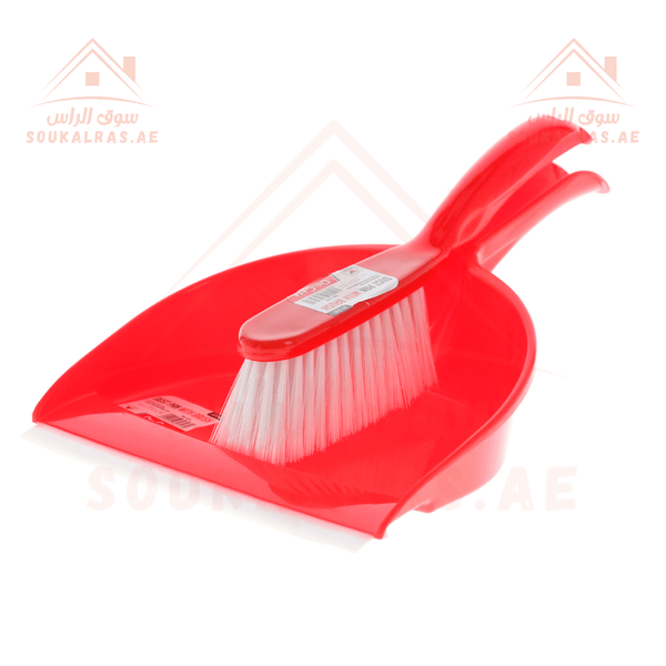 Dust Pan & Brush Set | Stiff Bristles & Frayed Tips for Efficient Cleaning - Souk Al RasHousehold Cleaning Supplies