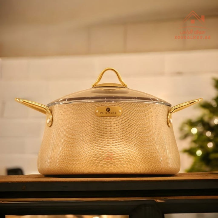 Elegance Series 9 - Piece Gold Granite Cookware Set | Premium Forged Aluminum Pots & Pans | Made in Turkey - Souk Al Ras