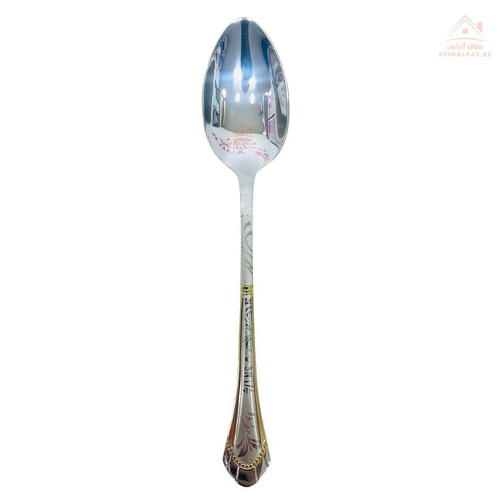 Elegant 18/10 Stainless Steel Tea Spoon Set of 6 | Luxury Design | Ideal for tea, desserts, or coffee service - Souk Al Ras