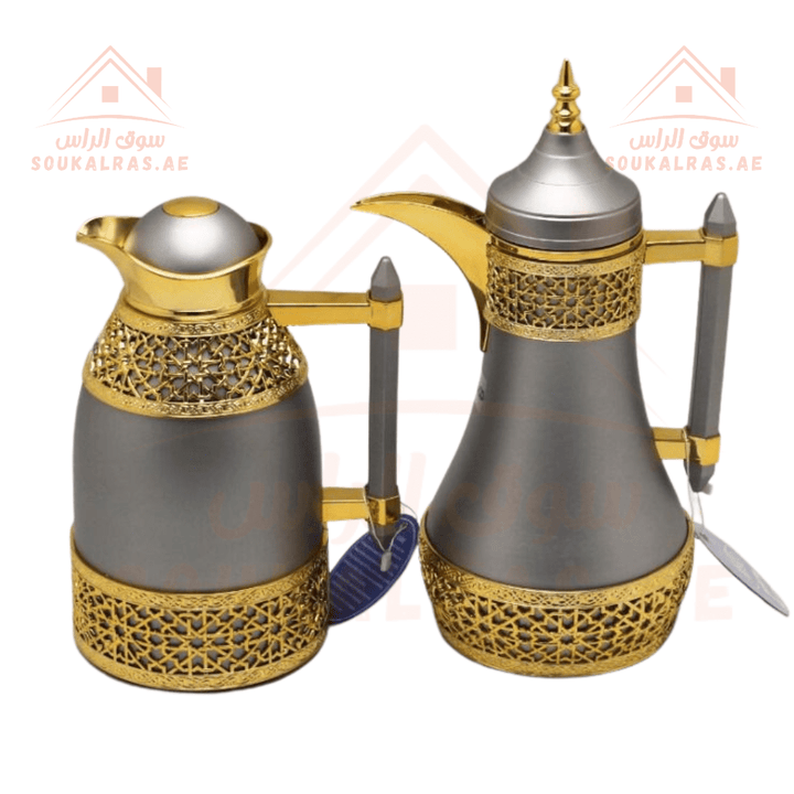 Elegant 1L & 0.7L Thermal Dallah Set | for Arabic Coffee & Tea | Premium Design | Perfect for gatherings and traditional Arabic coffee presentations - Souk Al Ras