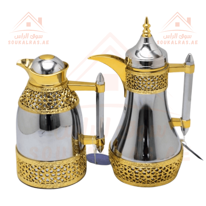 Elegant 1L & 0.7L Thermal Dallah Set | for Arabic Coffee & Tea | Premium Design | Perfect for gatherings and traditional Arabic coffee presentations - Souk Al Ras