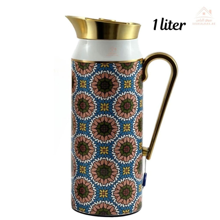 Elegant 2 - Piece Vacuum Flask Set Perfect Capacity | 0.75L & 1L | Gold Accents | Premium Heat Retention. - Souk Al Ras