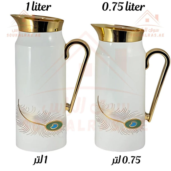 Elegant 2 - Piece Vacuum Flask Set Perfect Capacity | 0.75L & 1L | Gold Accents | Premium Heat Retention. - Souk Al Ras