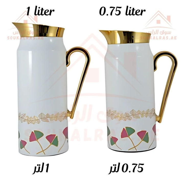 Elegant 2 - Piece Vacuum Flask Set Perfect Capacity | 0.75L & 1L | Gold Accents | Premium Heat Retention. - Souk Al Ras