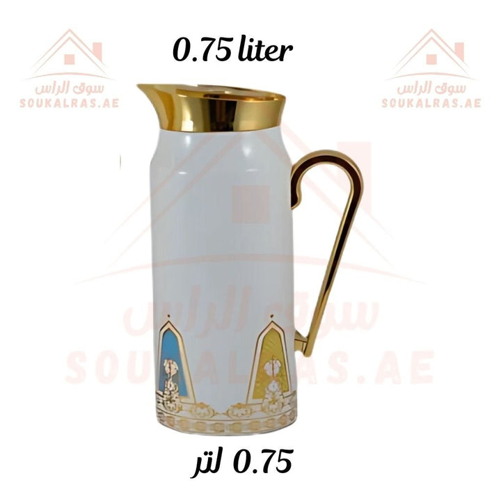 Elegant 2 - Piece Vacuum Flask Set Perfect Capacity | 0.75L & 1L | Gold Accents | Premium Heat Retention. - Souk Al Ras