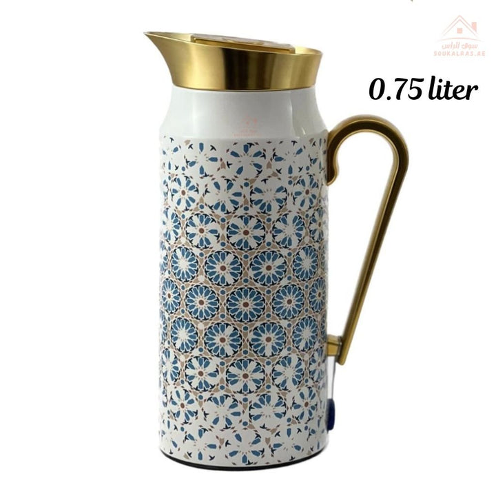 Elegant 2 - Piece Vacuum Flask Set Perfect Capacity | 0.75L & 1L | Gold Accents | Premium Heat Retention - Souk Al Ras