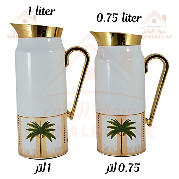 Elegant 2 - Piece Vacuum Flask Set Perfect Capacity | 0.75L & 1L | Gold Accents | Premium Heat Retention. - Souk Al Ras