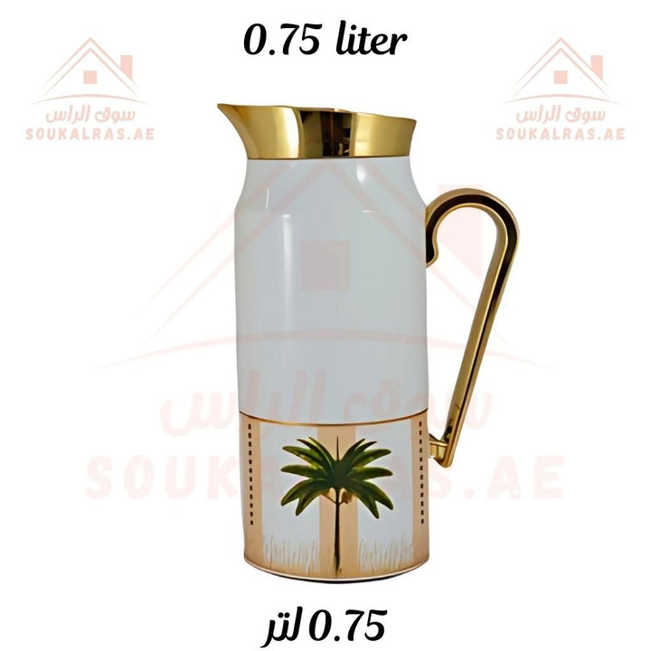 Elegant 2 - Piece Vacuum Flask Set Perfect Capacity | 0.75L & 1L | Gold Accents | Premium Heat Retention. - Souk Al Ras