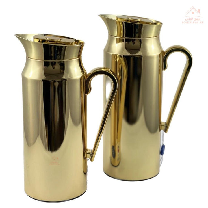 Elegant 2 - Piece Vacuum Flask Set Perfect Capacity | 0.75L & 1L | Gold Accents | Premium Heat Retention - Souk Al Ras