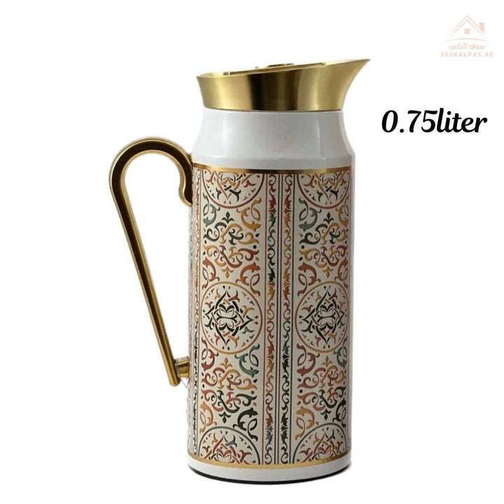 Elegant 2 - Piece Vacuum Flask Set Perfect Capacity | 0.75L & 1L | Gold Accents | Premium Heat Retention - Souk Al Ras