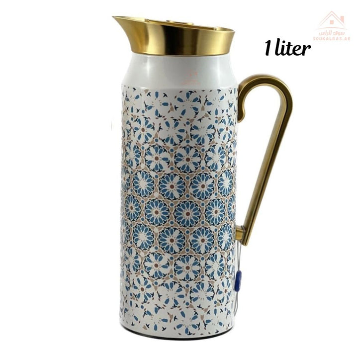 Elegant 2 - Piece Vacuum Flask Set Perfect Capacity | 0.75L & 1L | Gold Accents | Premium Heat Retention - Souk Al Ras