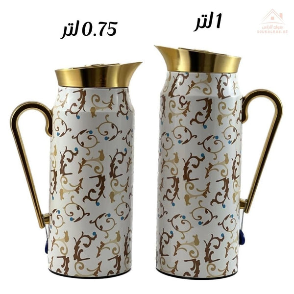 Elegant 2 - Piece Vacuum Flask Set Perfect Capacity | 0.75L & 1L | Gold Accents | Premium Heat Retention - Souk Al Ras