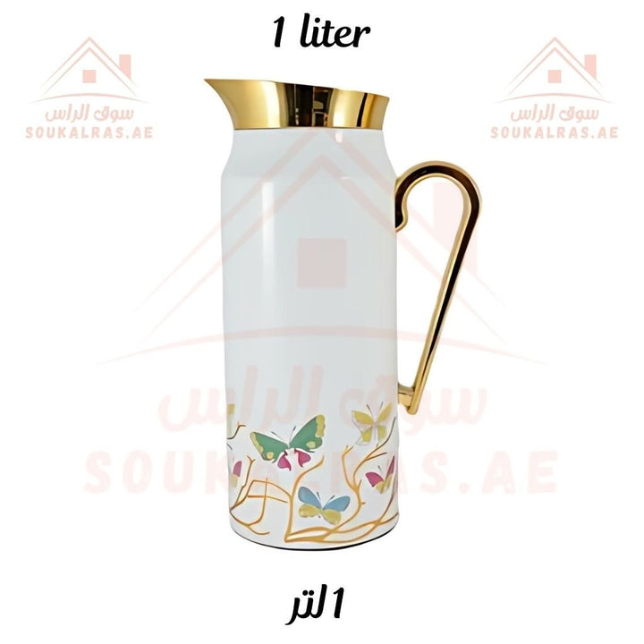 Elegant 2 - Piece Vacuum Flask Set Perfect Capacity | 0.75L & 1L | Gold Accents | Premium Heat Retention. - Souk Al Ras