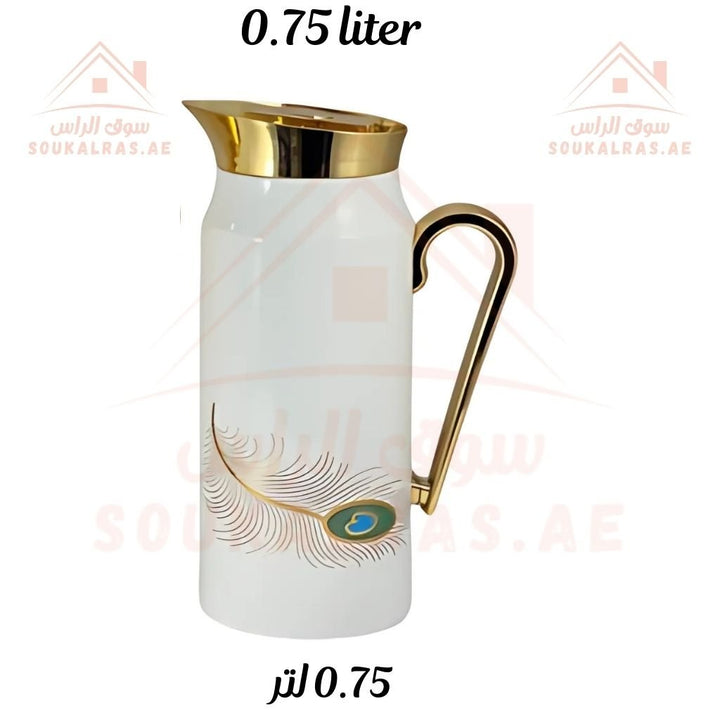 Elegant 2 - Piece Vacuum Flask Set Perfect Capacity | 0.75L & 1L | Gold Accents | Premium Heat Retention. - Souk Al Ras