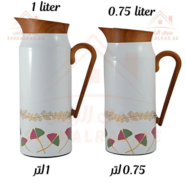 Elegant 2 - Piece Vacuum Flask Set Perfect Capacity | 0.75L & 1L | WOODEN FINISH | Premium Heat Retention. - Souk Al Ras