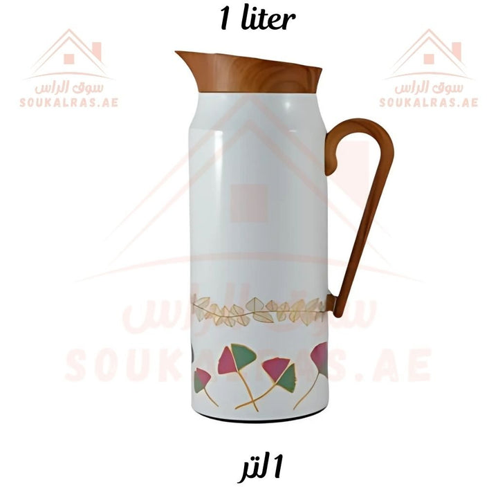 Elegant 2 - Piece Vacuum Flask Set Perfect Capacity | 0.75L & 1L | WOODEN FINISH | Premium Heat Retention. - Souk Al Ras