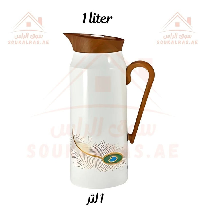 Elegant 2 - Piece Vacuum Flask Set Perfect Capacity | 0.75L & 1L | WOODEN FINISH | Premium Heat Retention. - Souk Al Ras