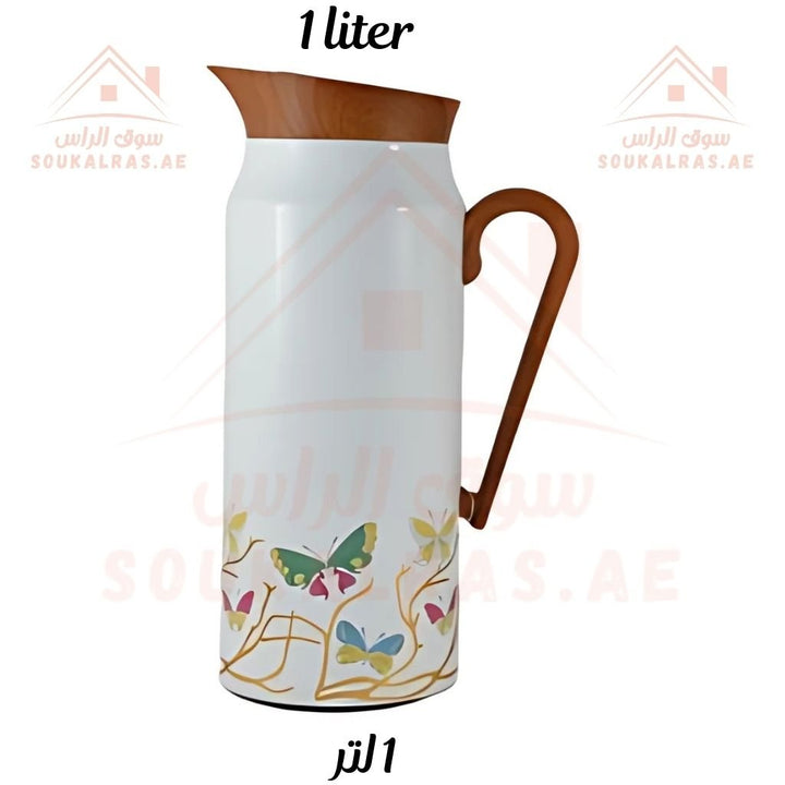 Elegant 2 - Piece Vacuum Flask Set Perfect Capacity | 0.75L & 1L | WOODEN FINISH | Premium Heat Retention. - Souk Al Ras