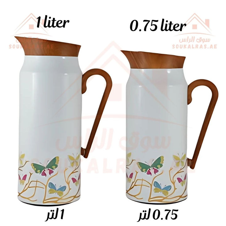 Elegant 2 - Piece Vacuum Flask Set Perfect Capacity | 0.75L & 1L | WOODEN FINISH | Premium Heat Retention. - Souk Al Ras