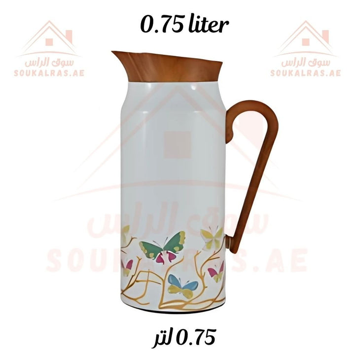 Elegant 2 - Piece Vacuum Flask Set Perfect Capacity | 0.75L & 1L | WOODEN FINISH | Premium Heat Retention. - Souk Al Ras