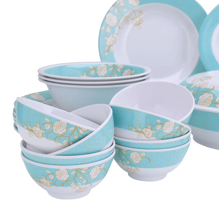 Elegant 40 - Piece Melamine Dinner Set - Service for 6 | Chip Resistant, Dishwasher - Safe - Souk Al RasDinnerware Sets