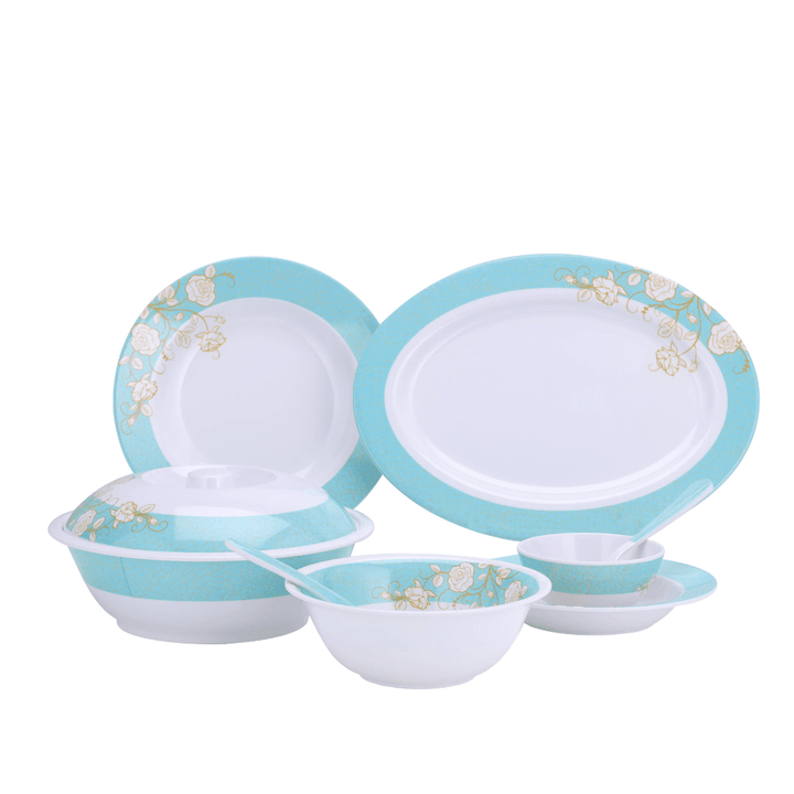 Elegant 40 - Piece Melamine Dinner Set - Service for 6 | Chip Resistant, Dishwasher - Safe - Souk Al RasDinnerware Sets