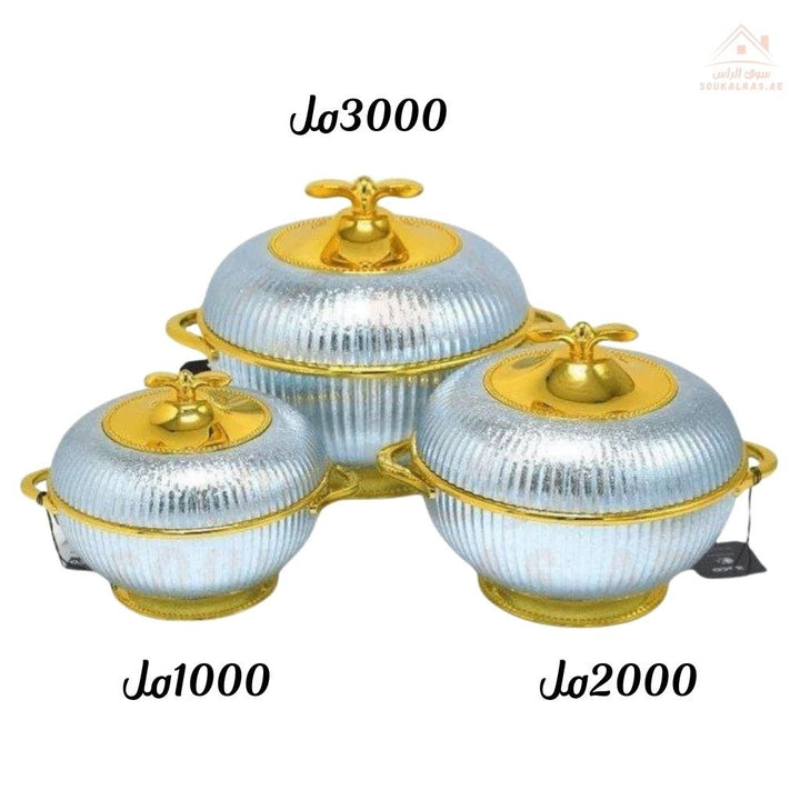 Elegant Hot Pot Food Warmer Set of 3 | 1000ml, 2000ml, 3000ml | Premium Insulated Design - Souk Al Ras