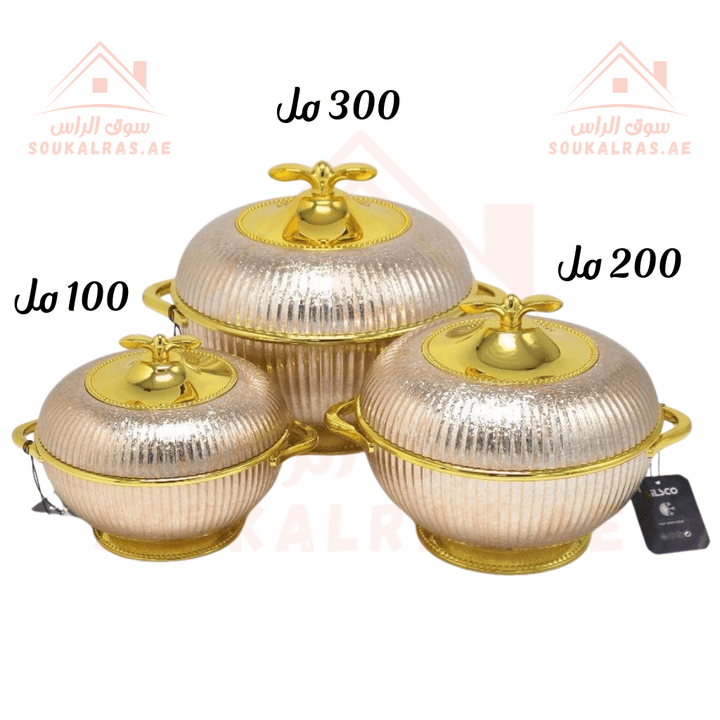 Elegant Hot Pot Food Warmer Set of 3 | 100ml, 200ml, 300ml | Premium Insulated Design - Souk Al Ras